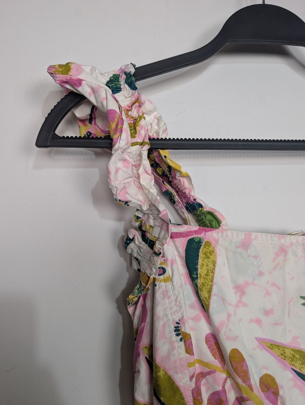 Banjanan Harriet Spring Peacock Crocodile Floral Ruffle Midi Dress Size Large - Picture 5 of 10